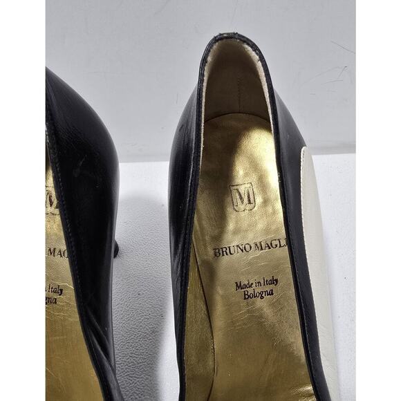 Bruno Magli Spectator Colorblock Pumps Heels Shoes Black Cream Women's 8.5 B - Picture 3 of 10